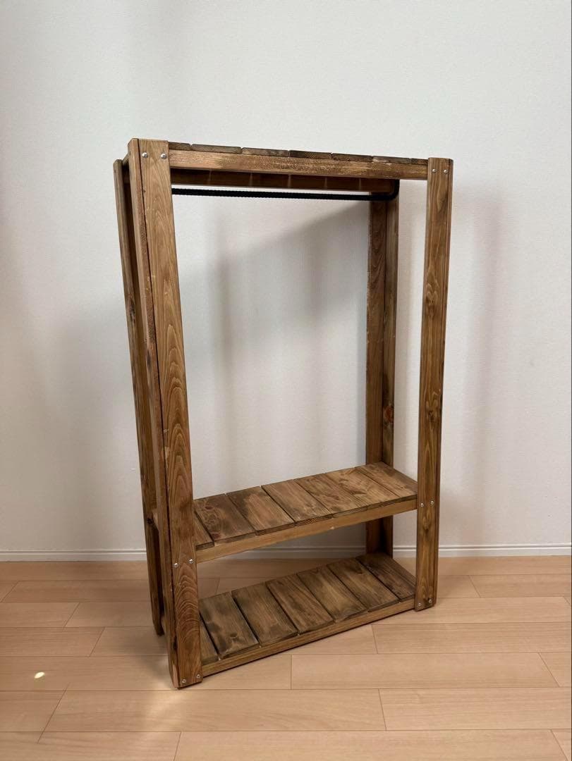 子ども用　木製ハンガーラック ナチュラルスタイル　ハンドメイド　キッズ 723