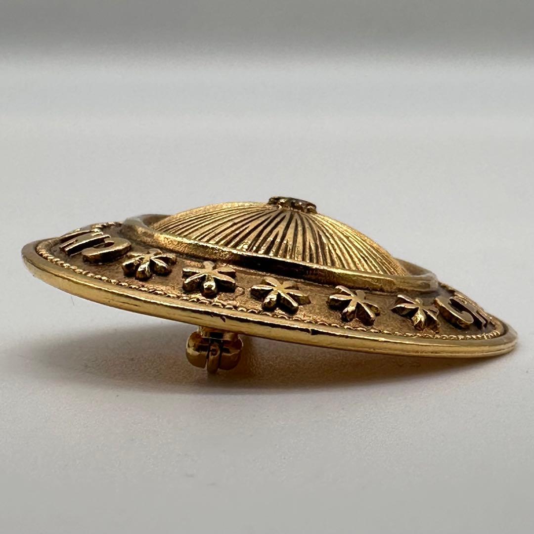 美品・箱付✨シャネル ブローチ ラウンド ロゴ フラワー ヴィンテージ ゴールド