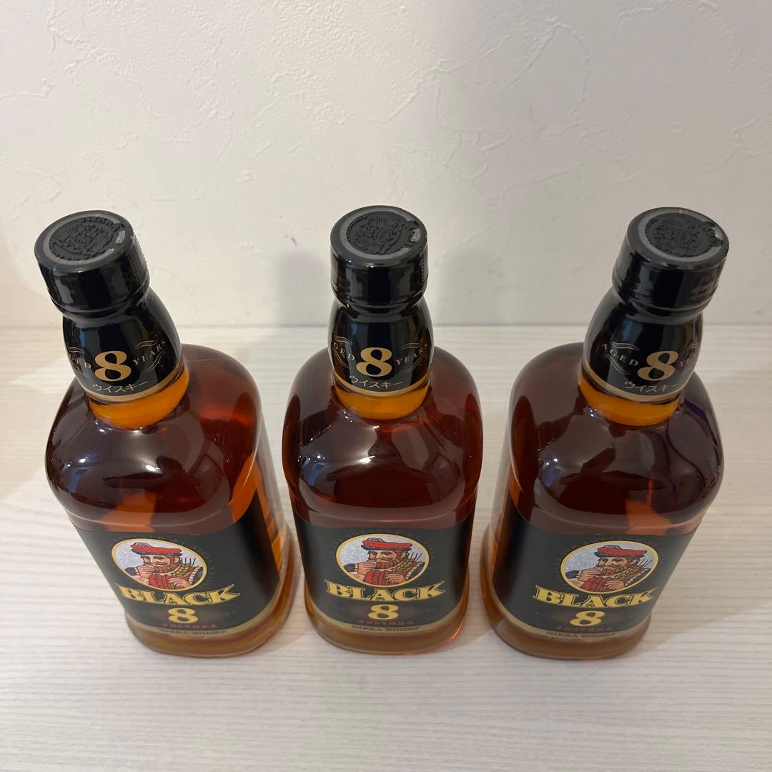 貴重！ブラックニッカ8年  3本セット　終売品　ニッカ　新品未開封　竹鶴　余市