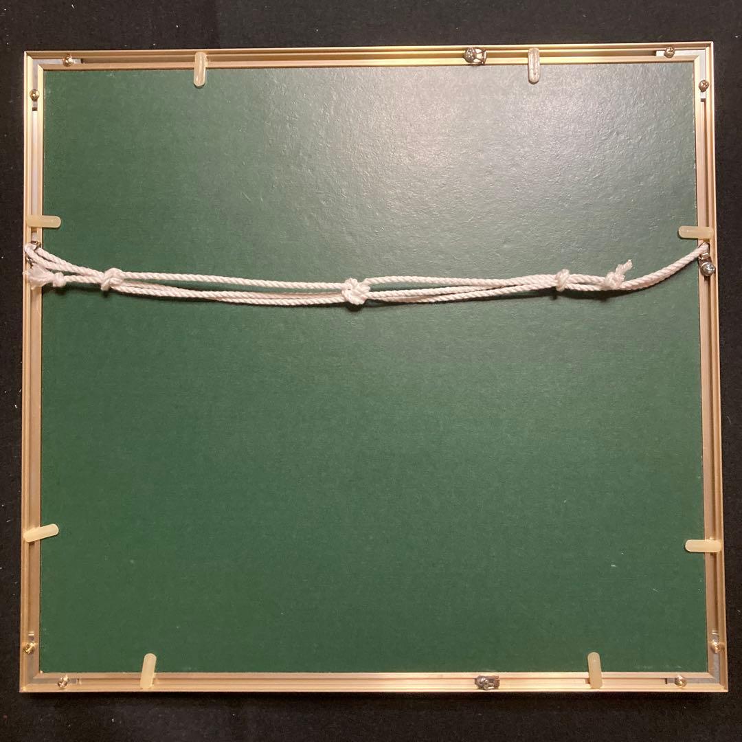 水戸 童 日本画　『赤富士』アルミ額37.5×41絵24×27cm