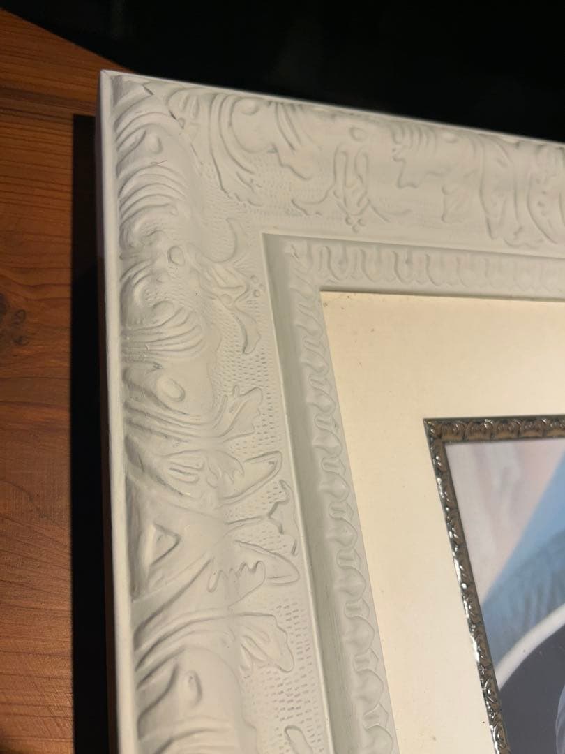 アンティーク額縁‼️ シャービー・デザイン額縁　マットホワイト　大サイズ
