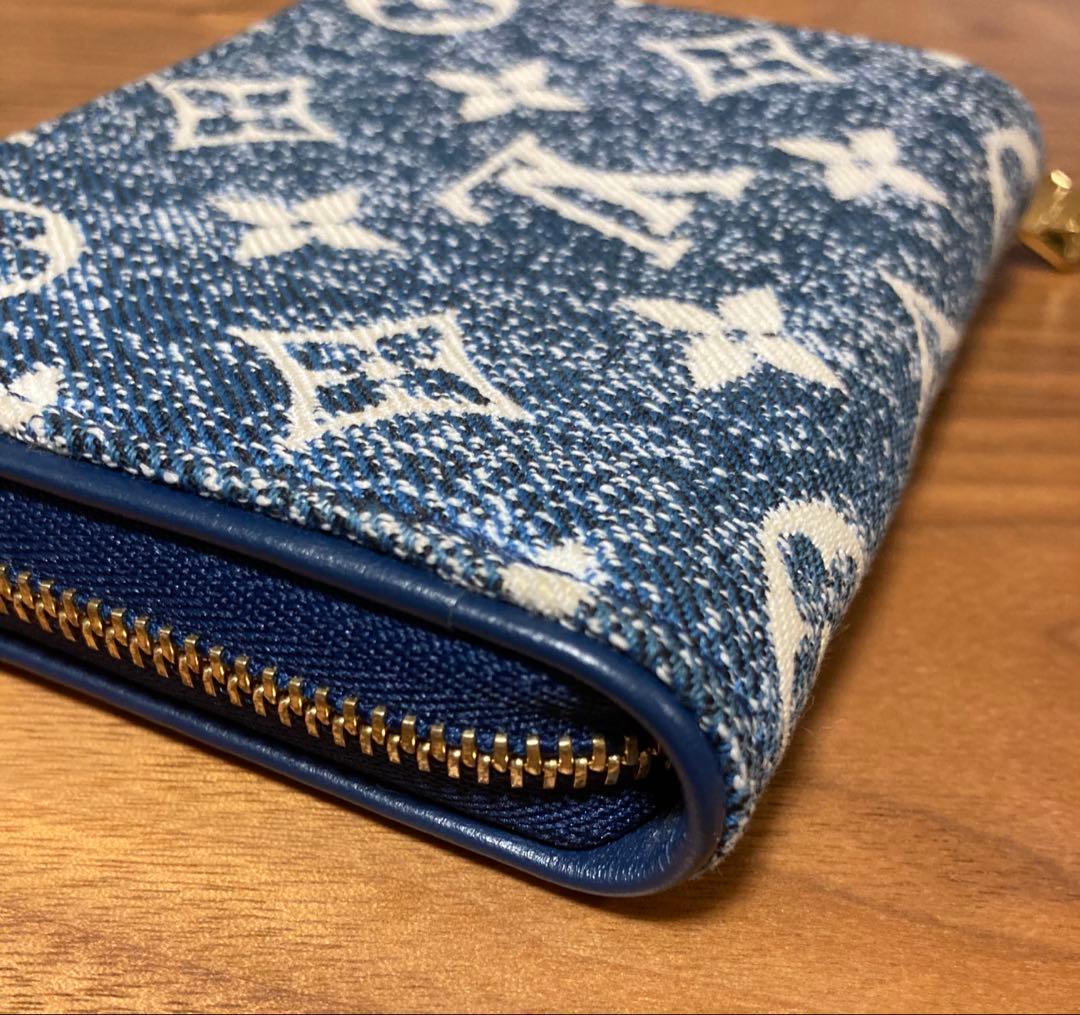 ルイヴィトン　ジッピーパース ジャガードデニム　マリーヌ