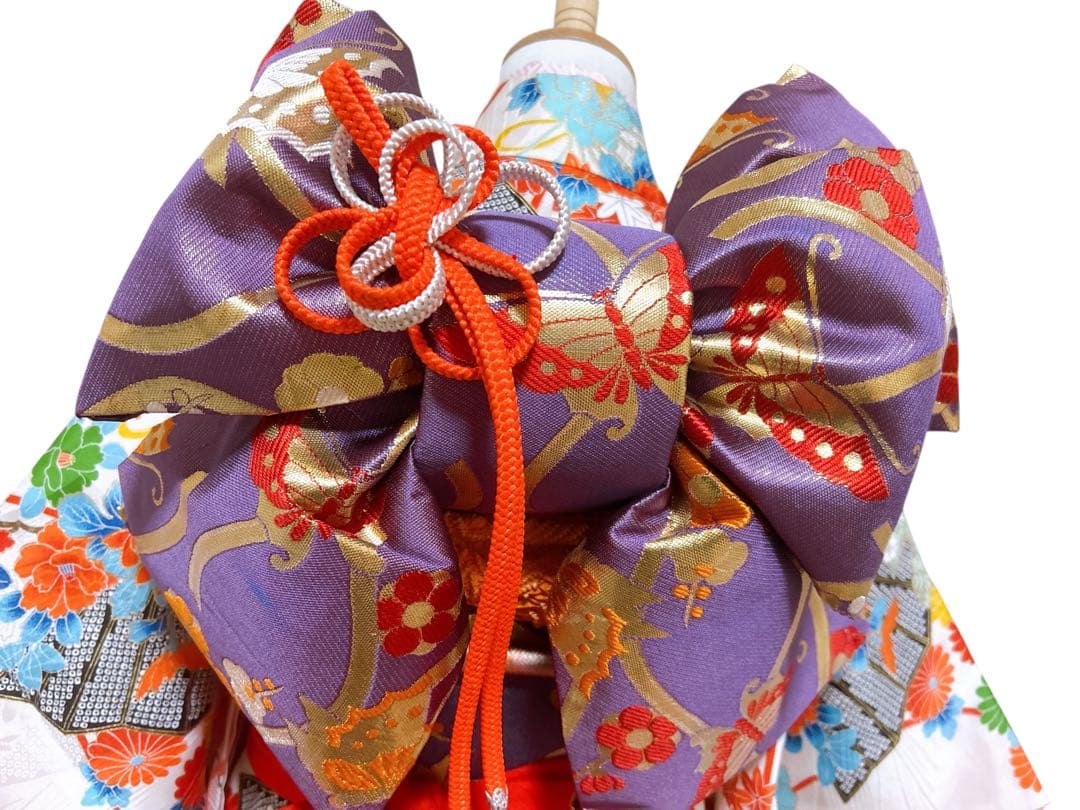 正絹レトロ着物♡七五三　7歳　女の子　フルセット　一式　白系