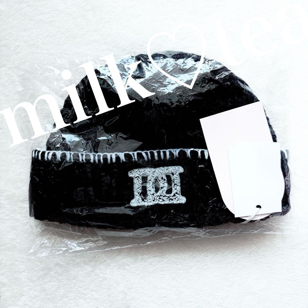 新品未開封タグ付き ダーリッチ DDロゴバスケットニットビーニー ブラック