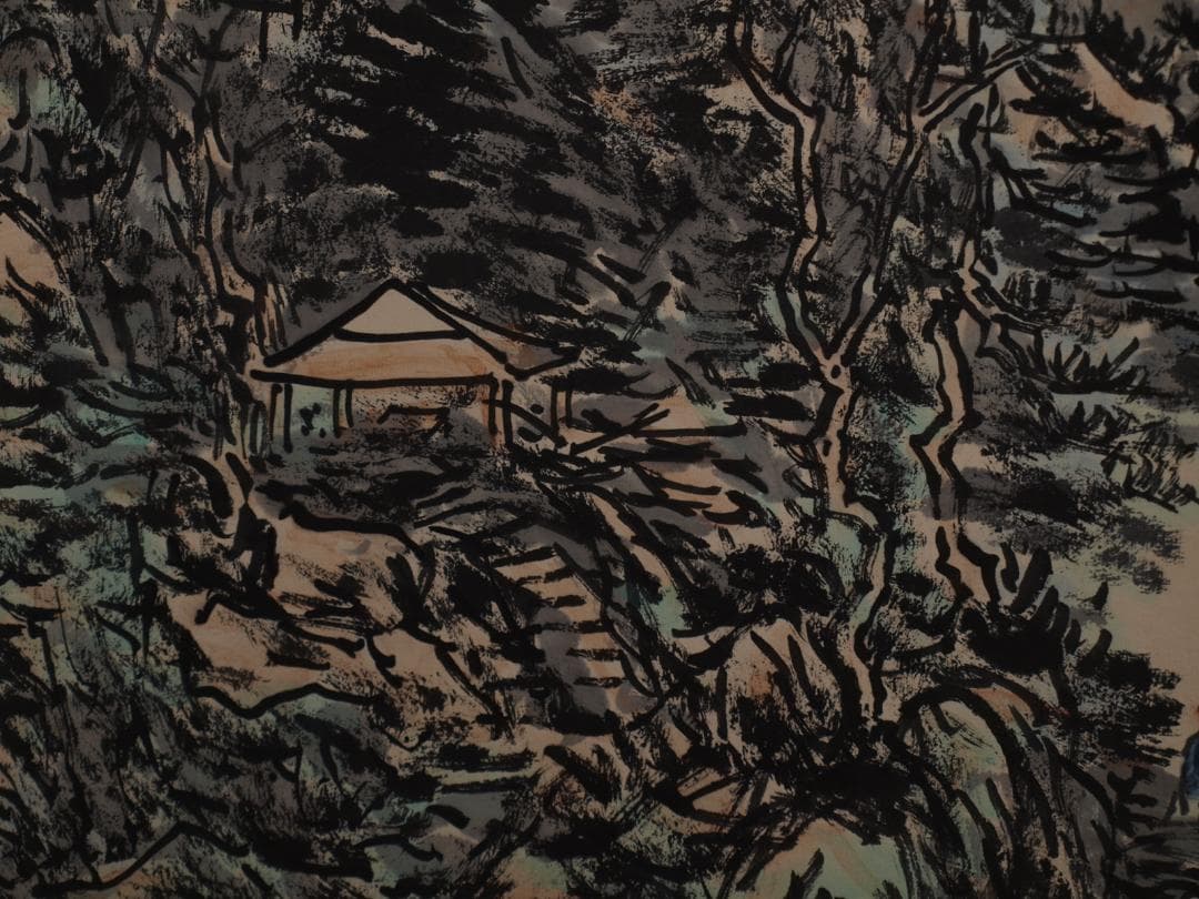 中国清時代の掛軸　唐寅作　激安骨董品　肉筆保証 古美術 DE419A3-5