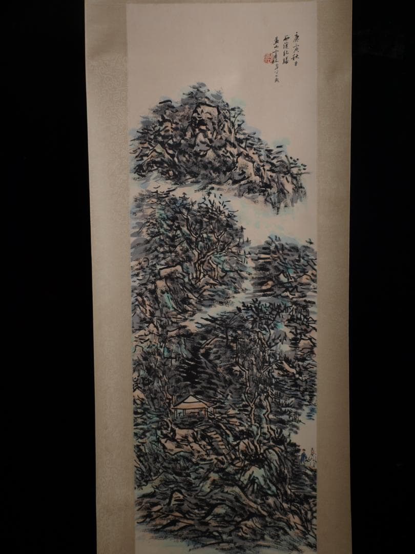 中国清時代の掛軸　唐寅作　激安骨董品　肉筆保証 古美術 DE419A3-5