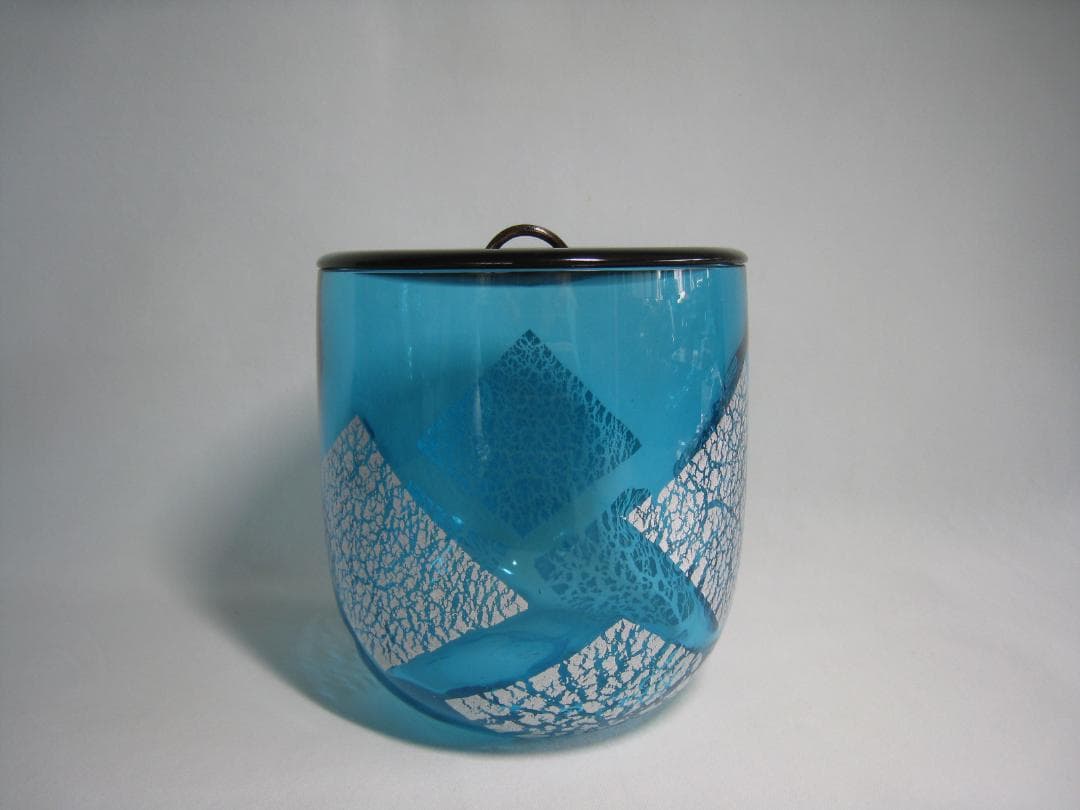 硝子製水指　【義山銀箔水指】