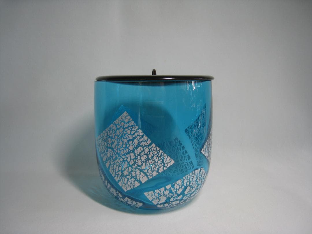 硝子製水指　【義山銀箔水指】