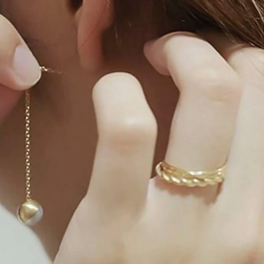 AMU様SHIHARA ダブルリング 0.9 K18イエローゴールド