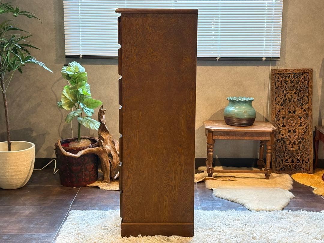 越後民芸家具　7段チェスト　アンティーク　ヴィンテージ　無垢材　nG