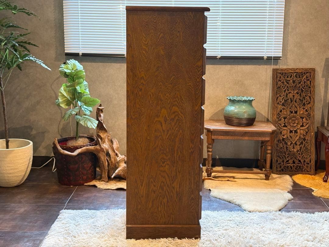 越後民芸家具　7段チェスト　アンティーク　ヴィンテージ　無垢材　nG