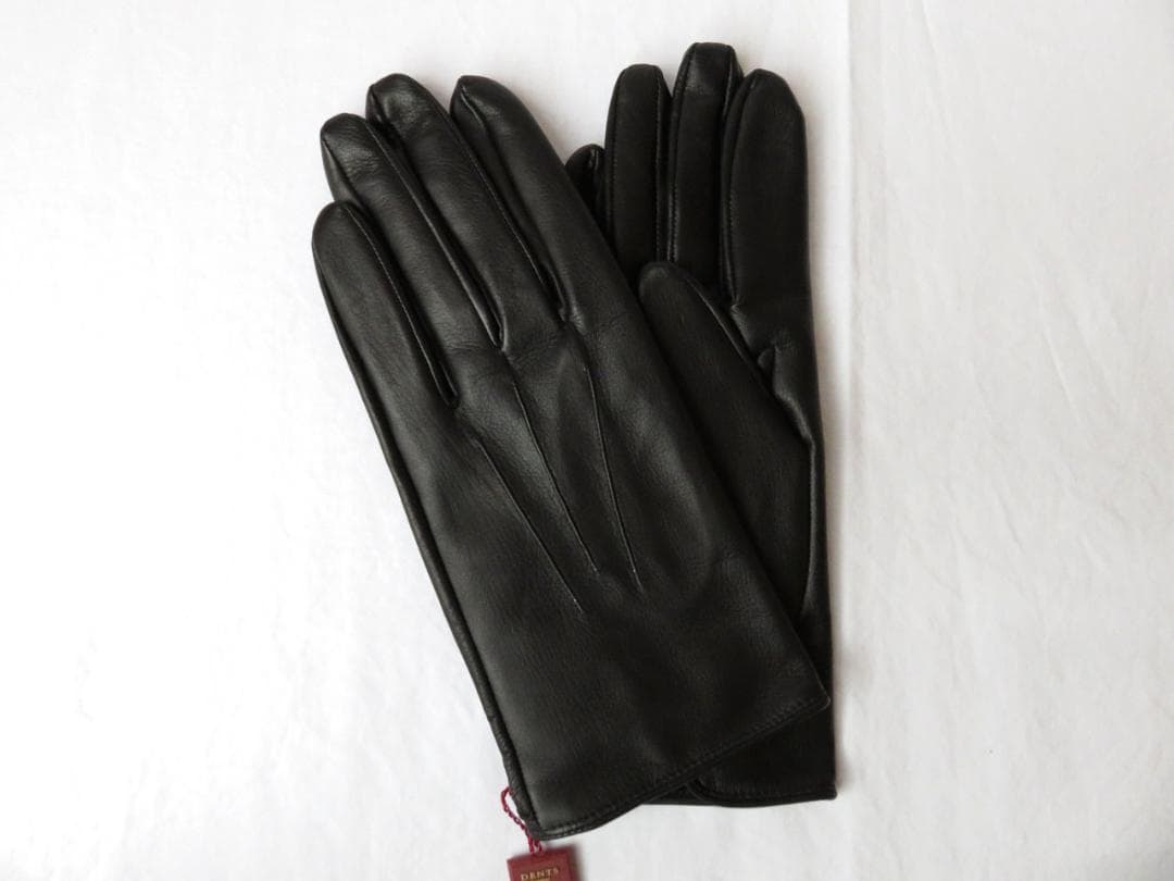 デンツ Milton レザーグローブ ブラック 8 アンラインド 英国製 羊革