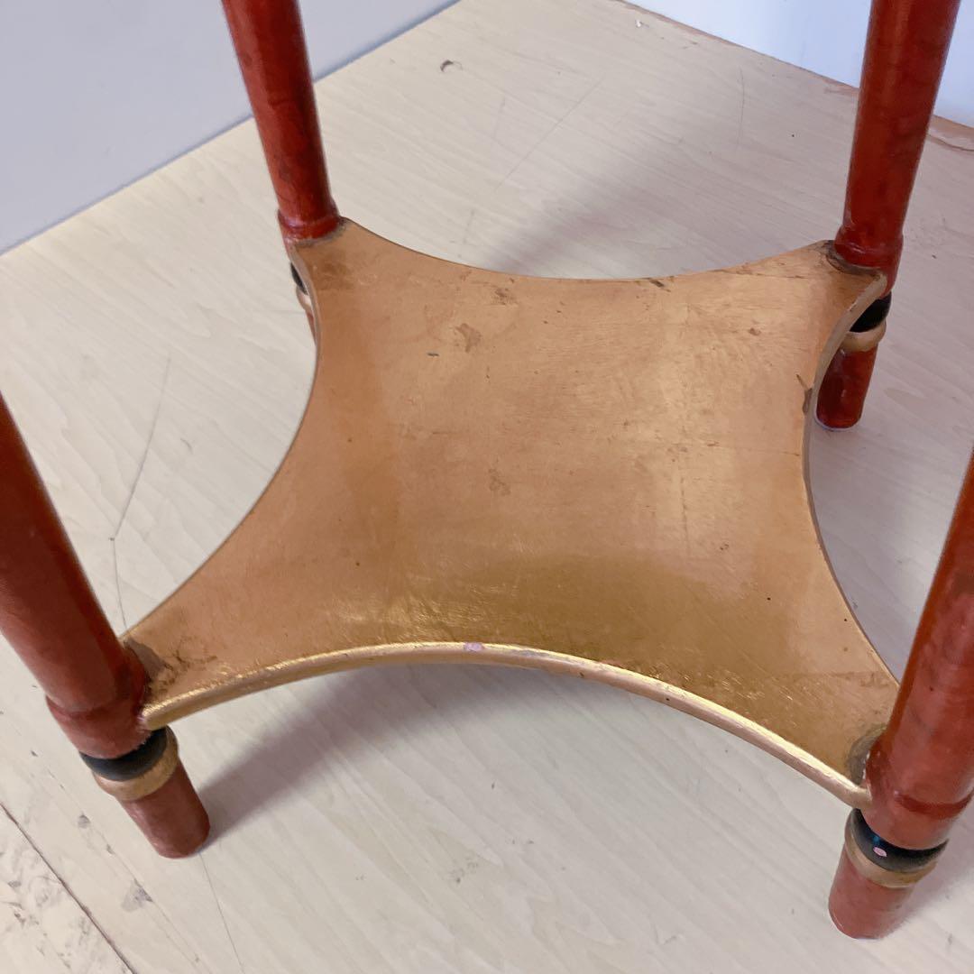 アンティーク調　ラウンドテーブル　サイドテーブル　李朝　和柄　丸テーブル