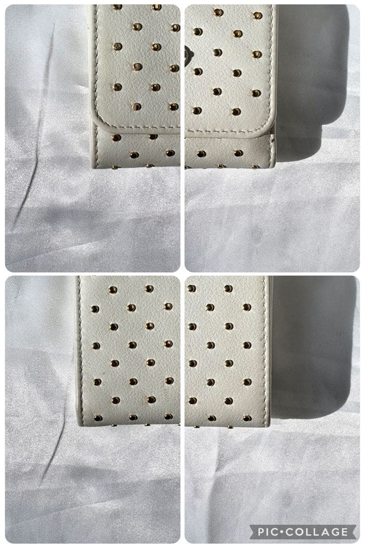 未使用級/現行✨プラダ 折り財布 三角ロゴ スタッズ RFID搭載 ホワイト