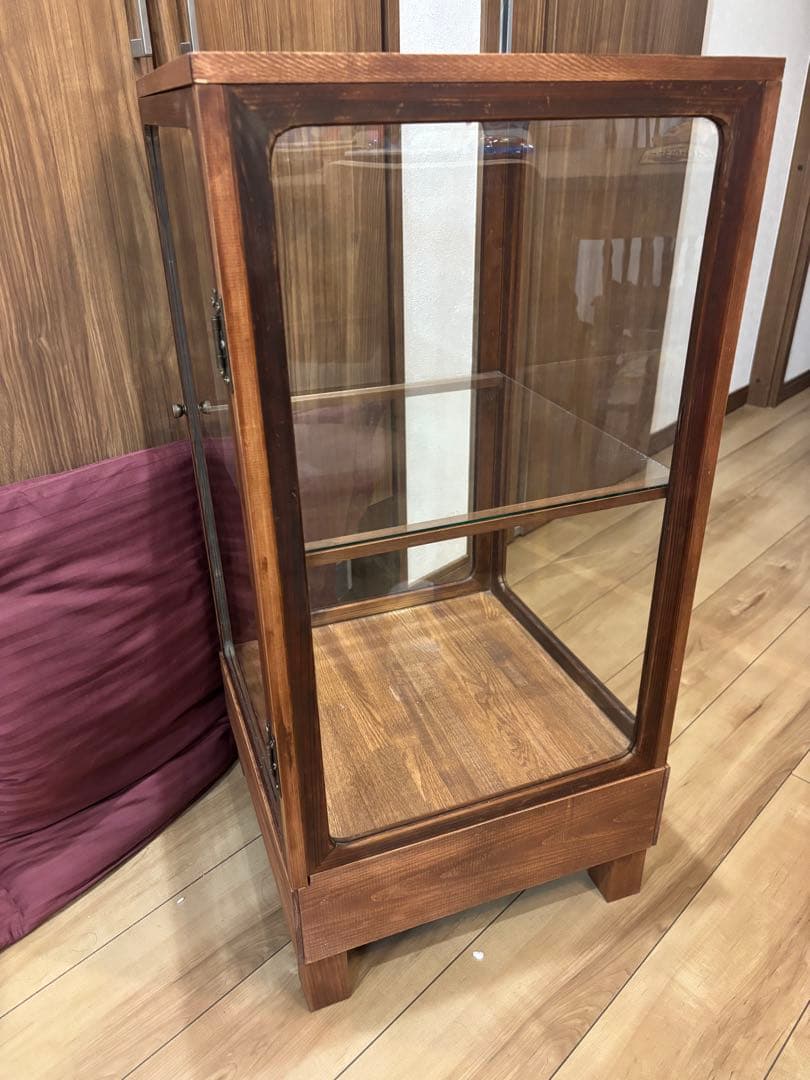 リメイク品　アンティークガラスケース　2段飾り棚