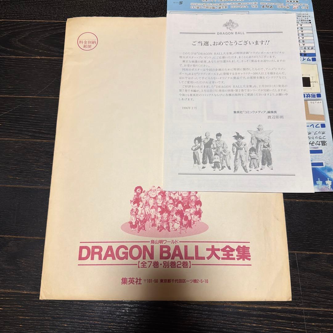 ドラゴンボール　大全集　B1サイズ　ポスター　当時品　懸賞品　鳥山明
