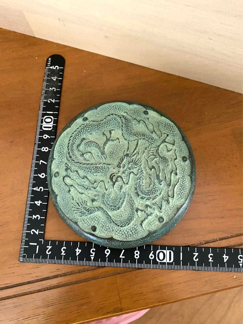 中国古玩 龍文浮彫 朱肉入 清代 唐物 希少品