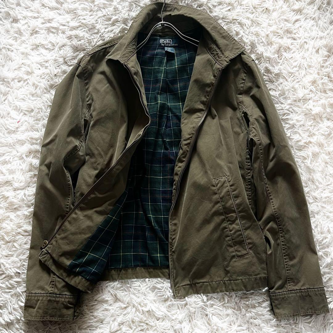 ラルフローレン ワンポイント刺繍 裏地チェック ジャケット オーバーサイズ