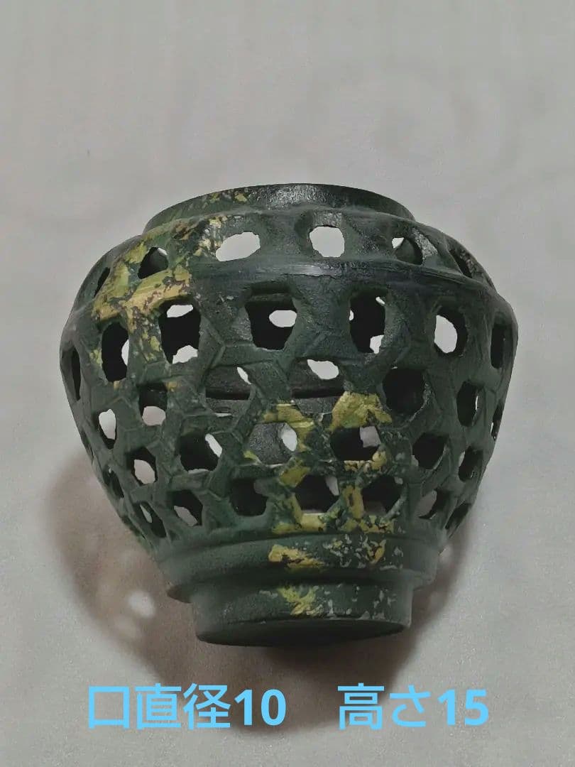 特製美術床置　金属工芸　御所車　花器　花生　花びん　花入　菊模様　置物飾り