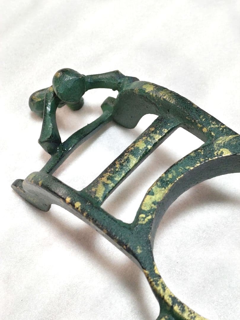 特製美術床置　金属工芸　御所車　花器　花生　花びん　花入　菊模様　置物飾り