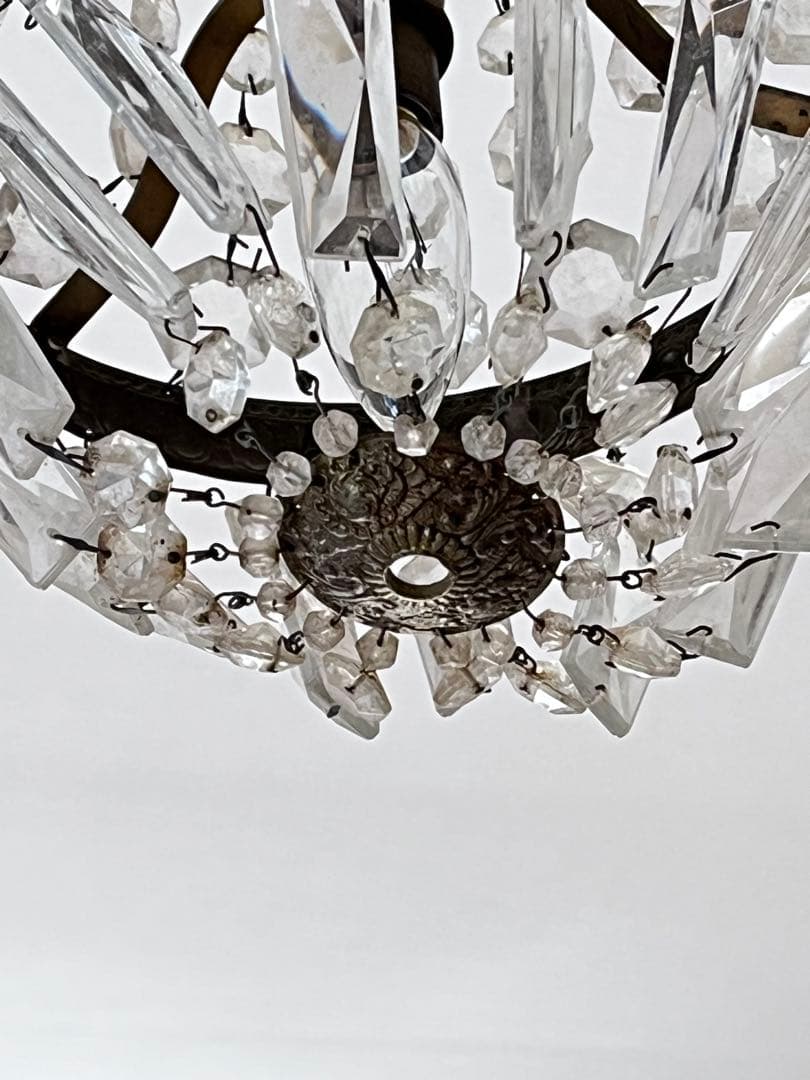 【美品】フランスアンティーク エンパイア型 装飾 1灯シャンデリア[3528]