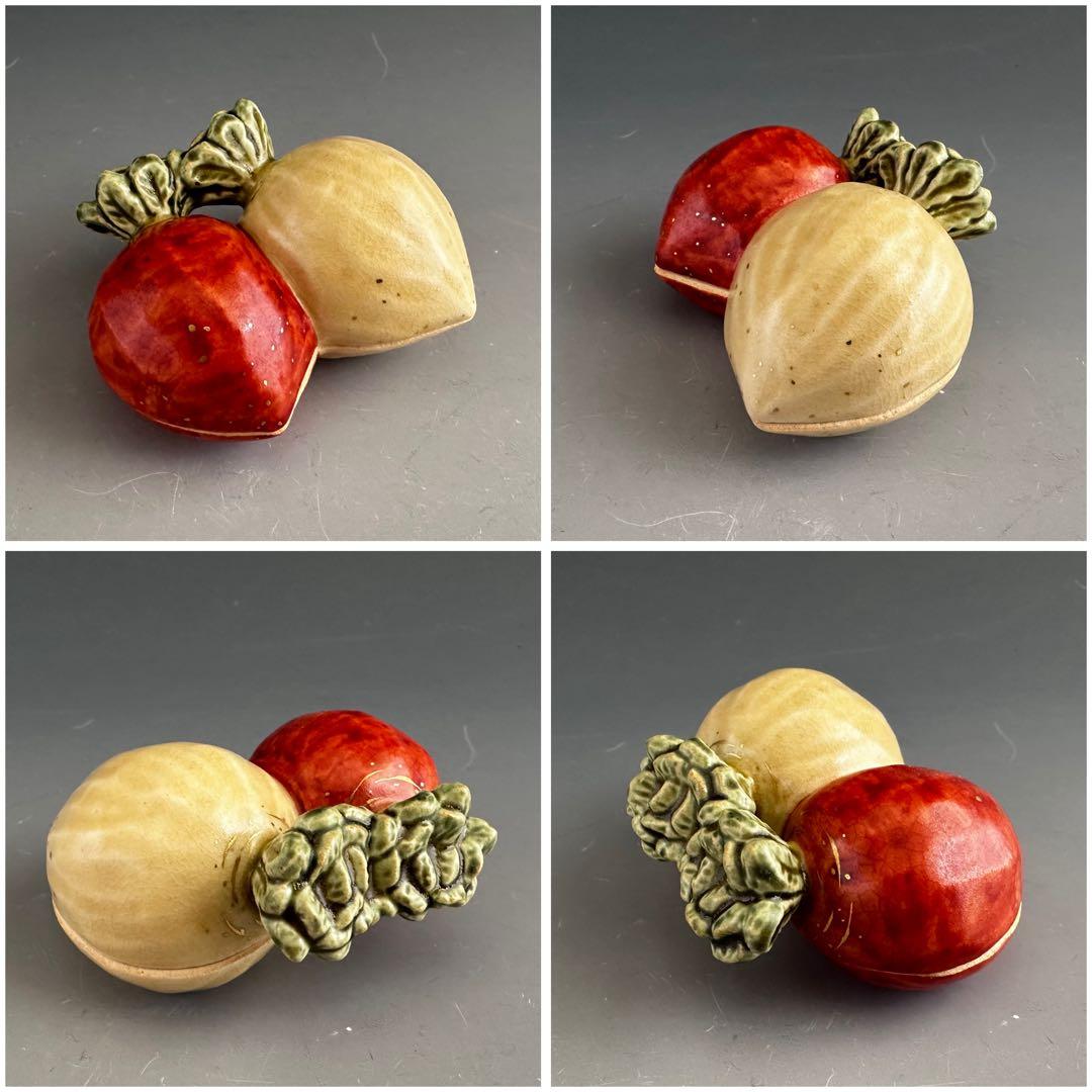 茶道具　色絵　蕪　香合　中村秋峰　共箱　京焼　清水焼　京都　陶芸　茶会　師走