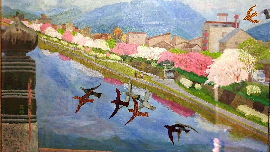 桜の鴨川 ・M20号・油絵 735x508x37mm Ki.Hino作