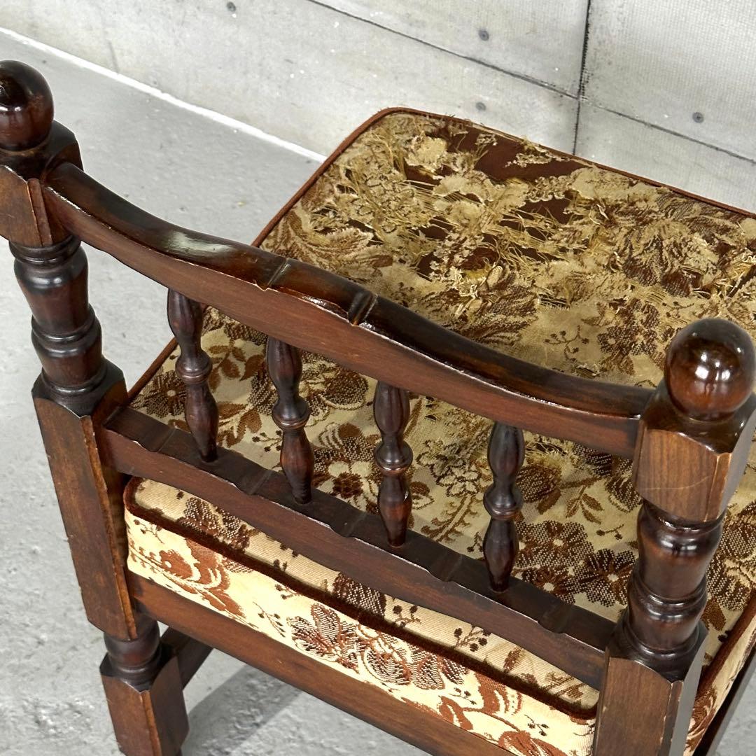 ✦80s✦昭和レトロ ゴブラン織 ヴィンテージ スピンドルチェア 木製 古家具
