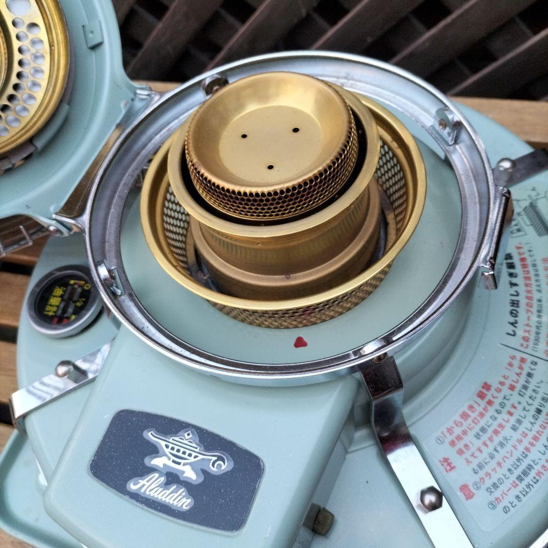 アラジン。メンテナンス済。純正品芯交換済。取説付。グリーン