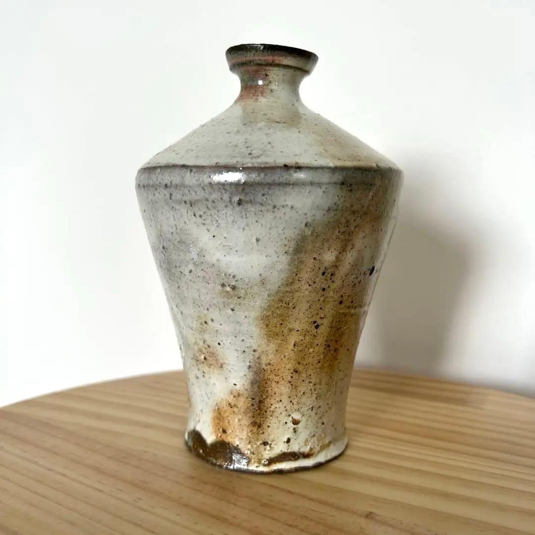 境道一 粉引 花入れ 花瓶