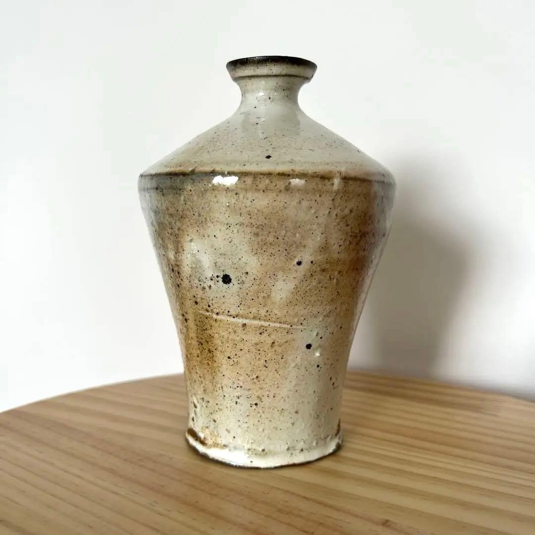 境道一 粉引 花入れ 花瓶