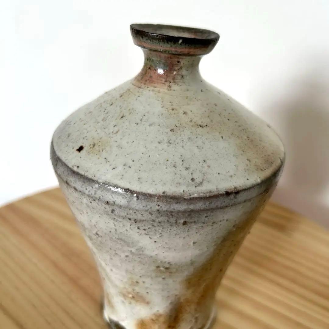 境道一 粉引 花入れ 花瓶