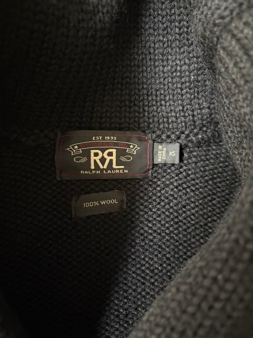 Y*︎様 RRLローゲージウールショールカラーニットJK BLACK
