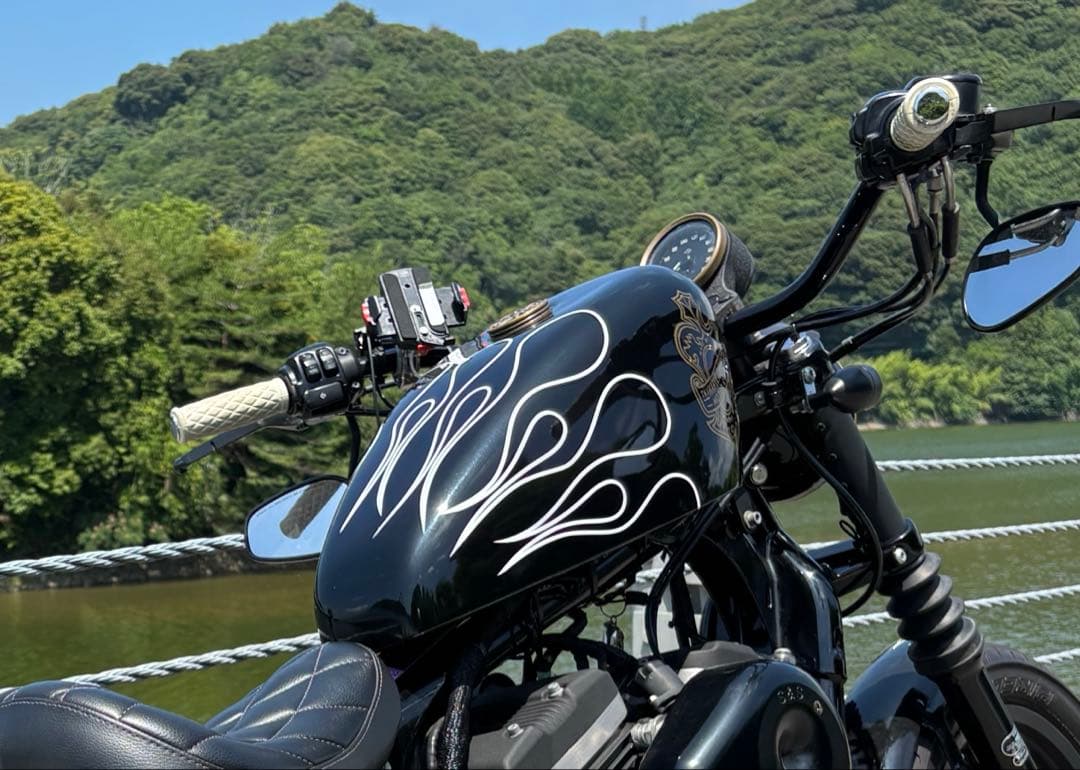 サイモン SIMON ハーレーダビッドソン タンク カバー ブラックフレイム