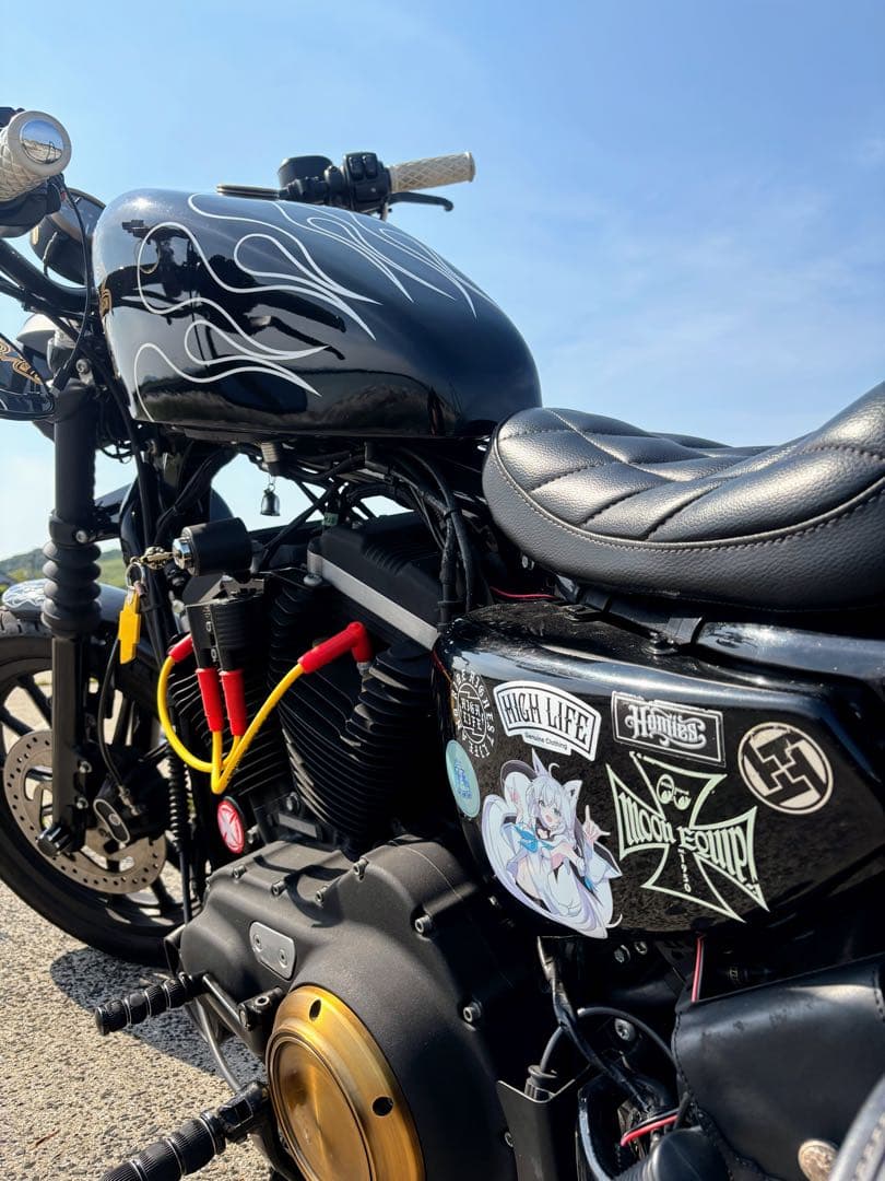 サイモン SIMON ハーレーダビッドソン タンク カバー ブラックフレイム