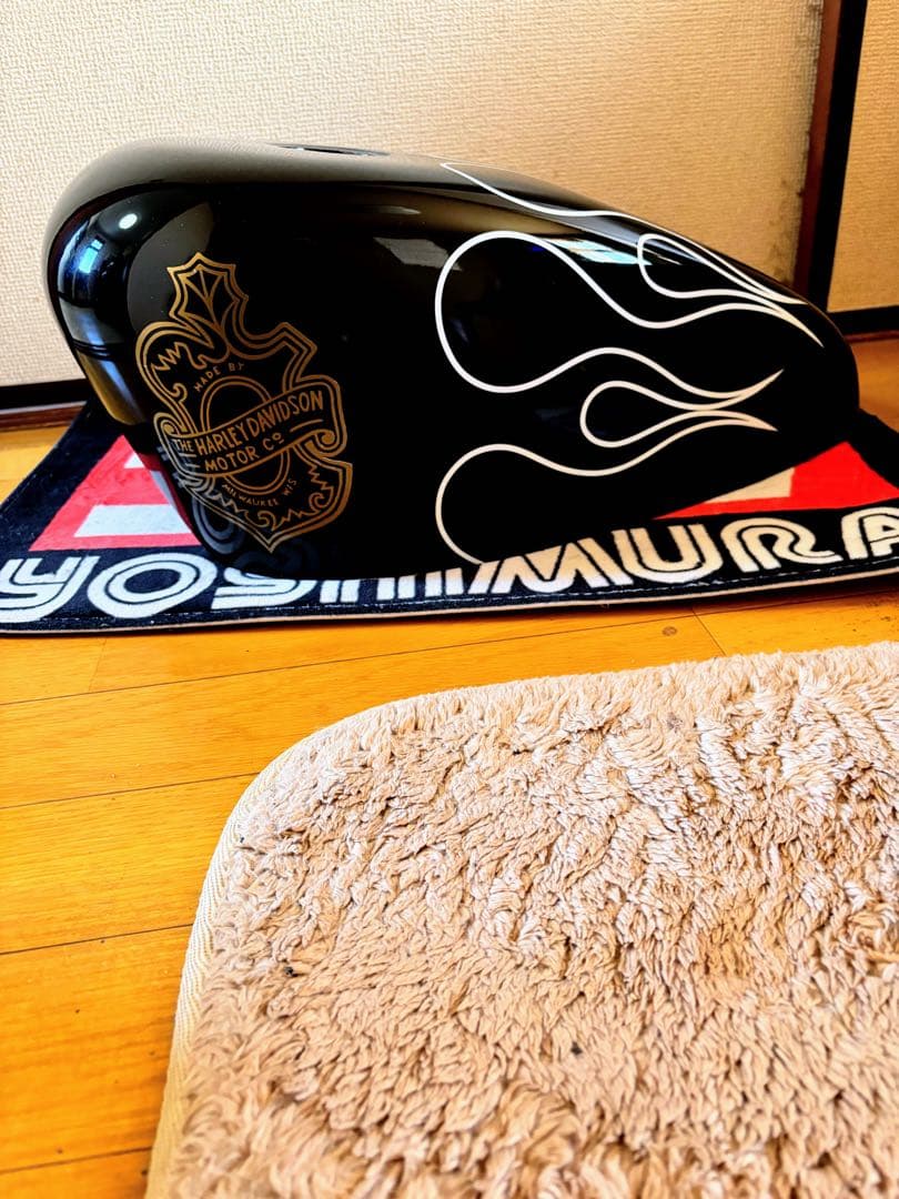 サイモン SIMON ハーレーダビッドソン タンク カバー ブラックフレイム