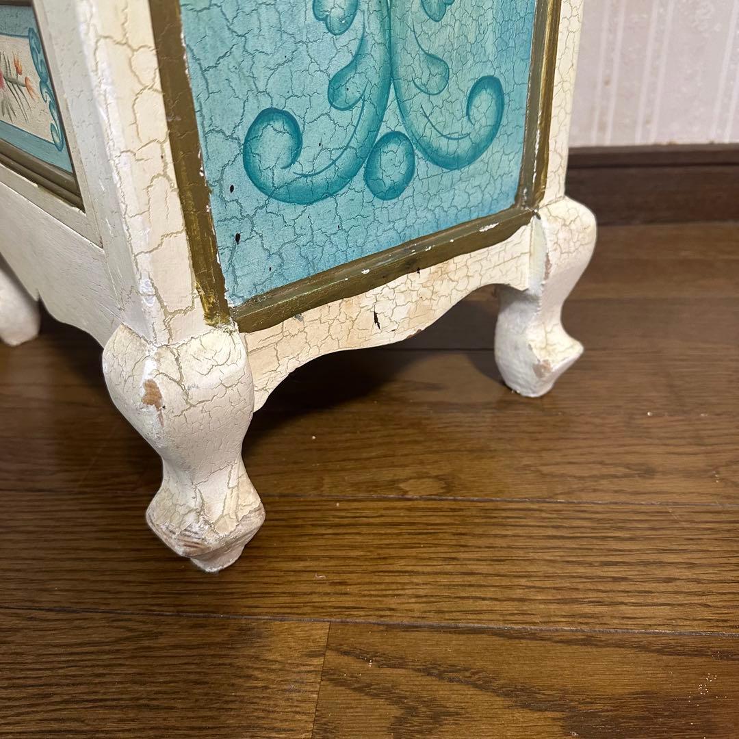 アンティーク 花柄 5段チェスト　リメイク　トールペイント