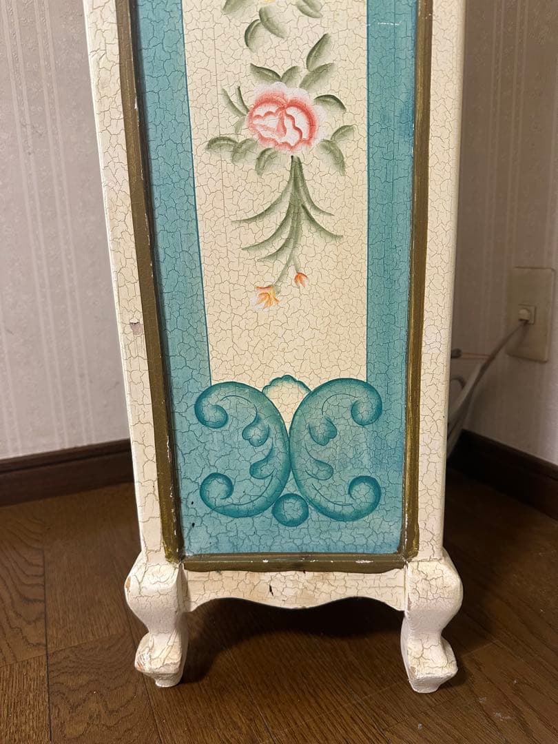 アンティーク 花柄 5段チェスト　リメイク　トールペイント