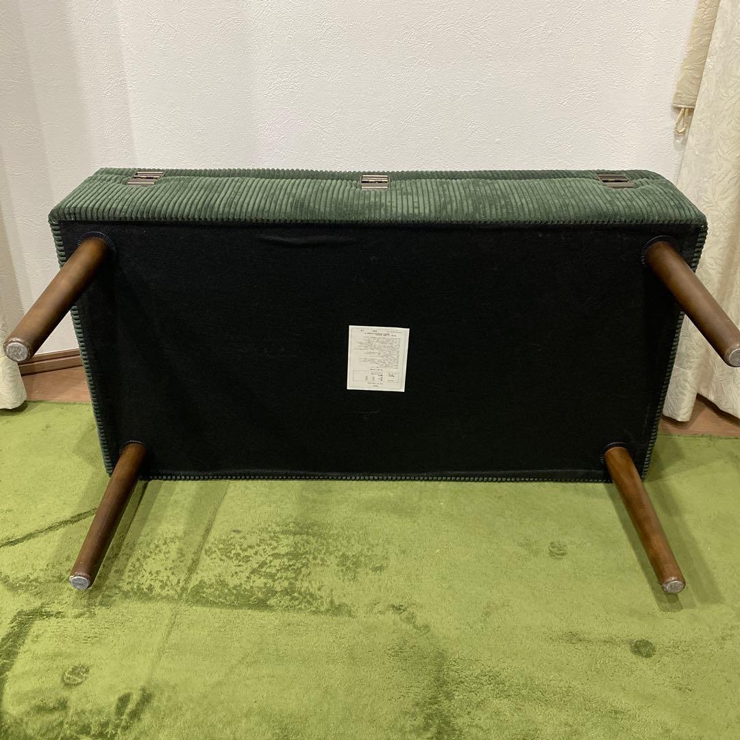 不二貿易 ベンチ トランク型 幅80cm ダークグリーン 収納 ベロア調