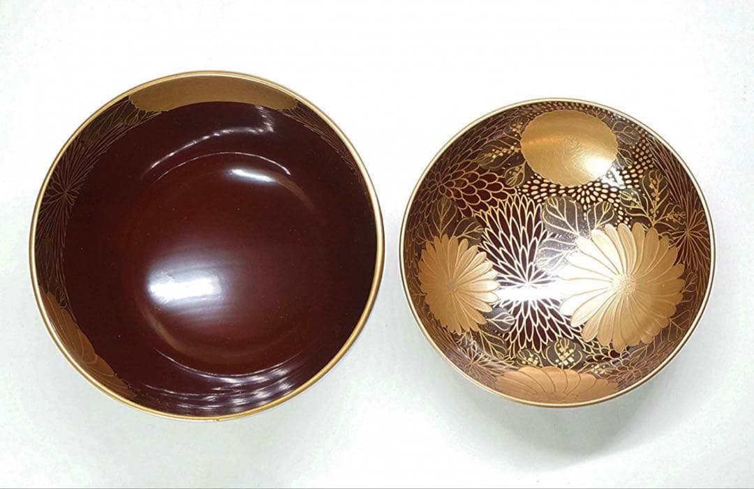 本漆器 金蒔絵　吸物椀 5点セット　茶懐石道具