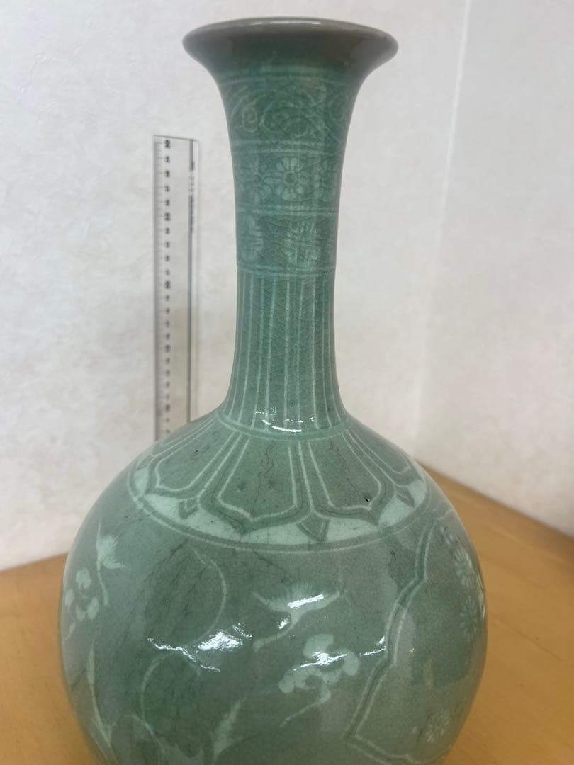 朝鮮李朝高麗天球瓶　古美術　唐物コレクション韓国骨董　アンティーク江戸　青磁