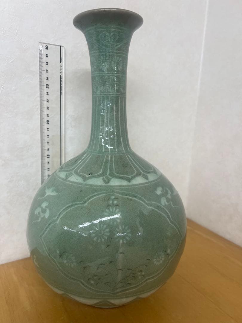 朝鮮李朝高麗天球瓶　古美術　唐物コレクション韓国骨董　アンティーク江戸　青磁