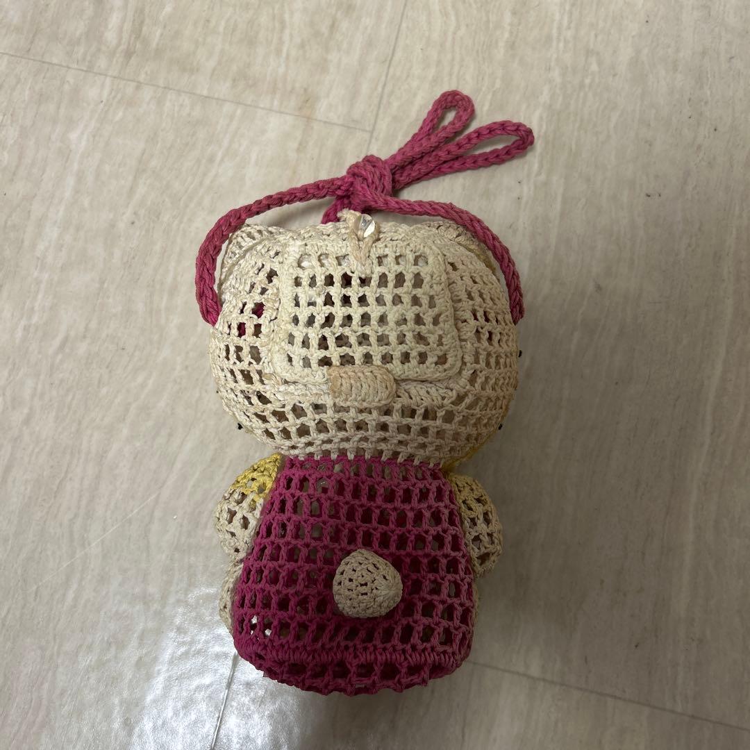 希少！ハローキティ　キティちゃん　ショルダーバッグ　ポーチ　レトロ　手編み風