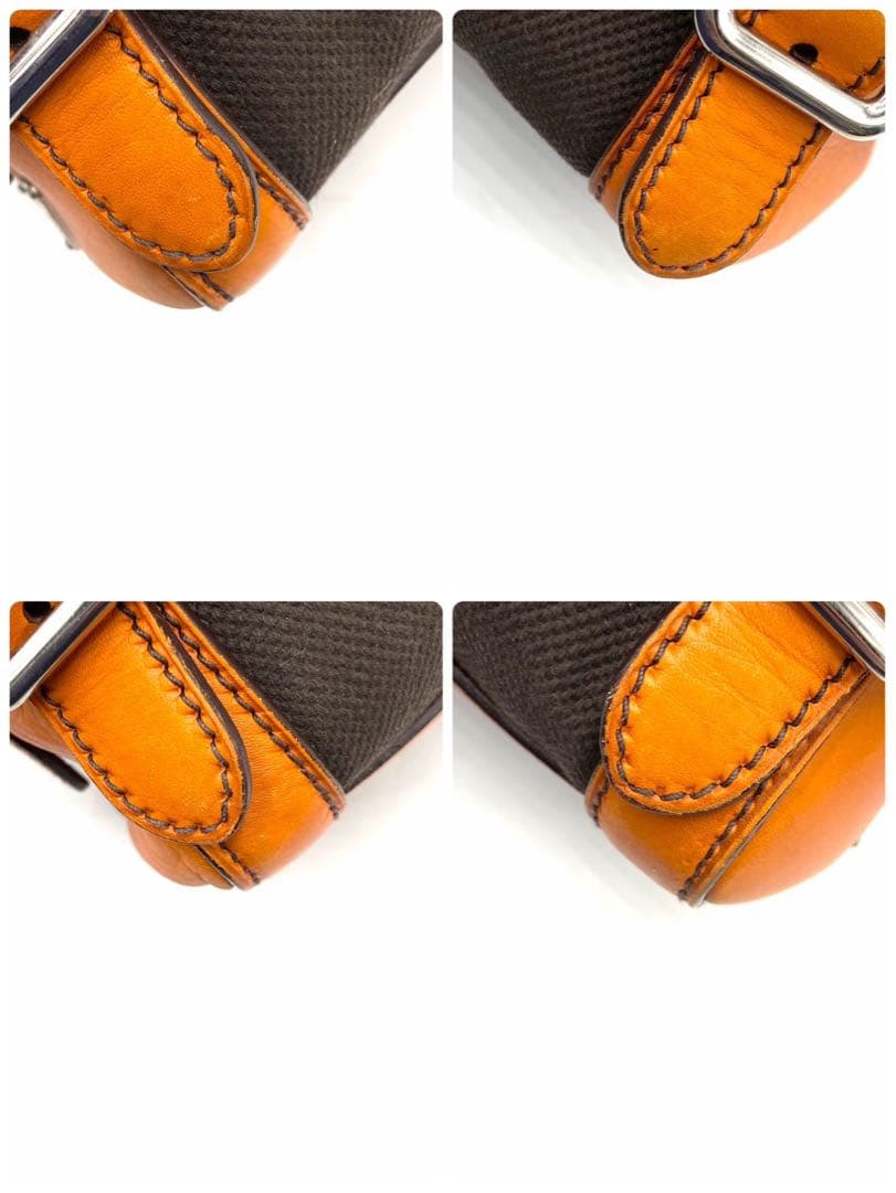 【希少】PRADA ハンドバッグ 三角ロゴプレート y2k オレンジ レザー