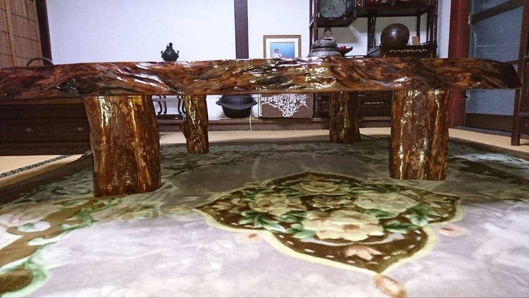 花梨大型テーブル1枚物極美品！引き取り限定！