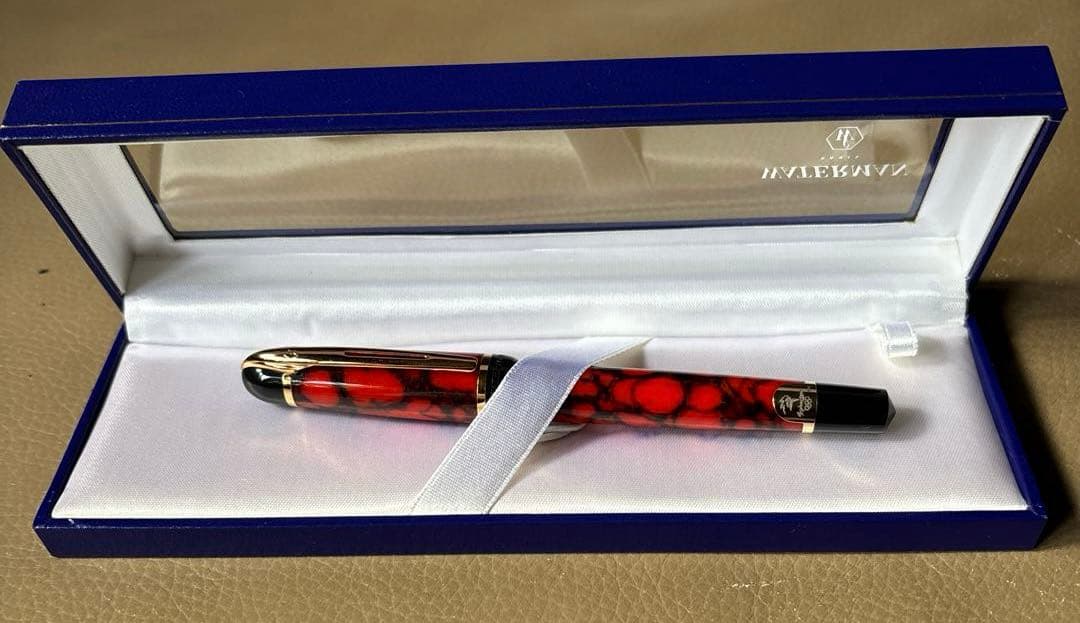 【新品/未使用】WATERMAN 万年筆 赤マーブルF細字 フィリアス 五輪