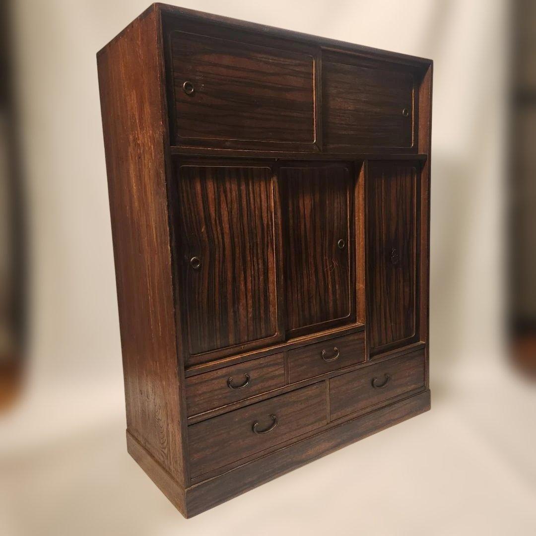 時代箪笥 茶箪笥 飾り棚 引戸 引出し 和家具 古民具 アンティーク 昭和レトロ