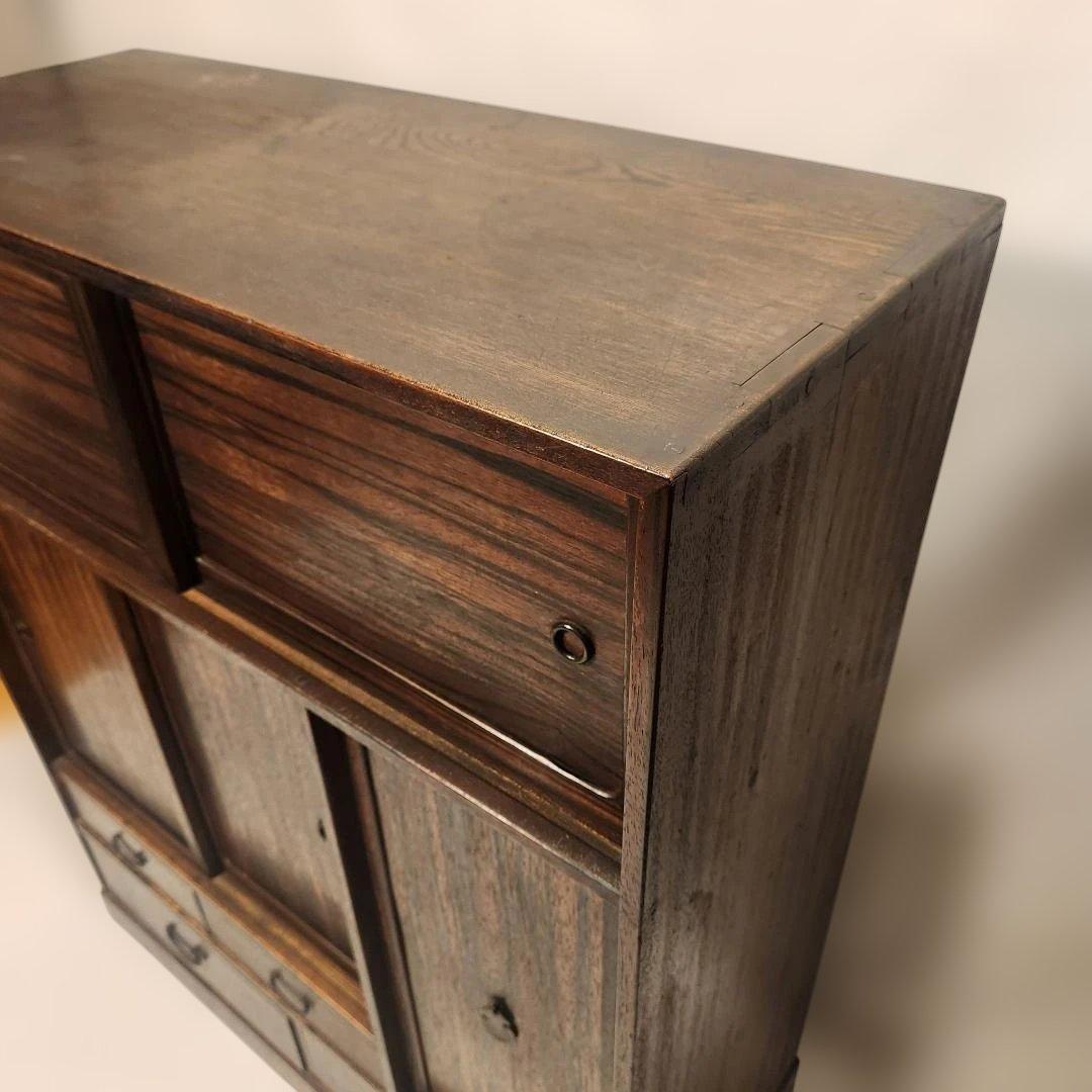 時代箪笥 茶箪笥 飾り棚 引戸 引出し 和家具 古民具 アンティーク 昭和レトロ