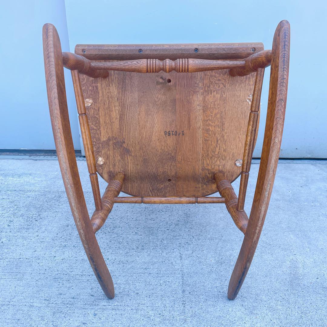 【美品送料込】飛騨産業 キツツキマーク アンティーク 木製ロッキングチェア①
