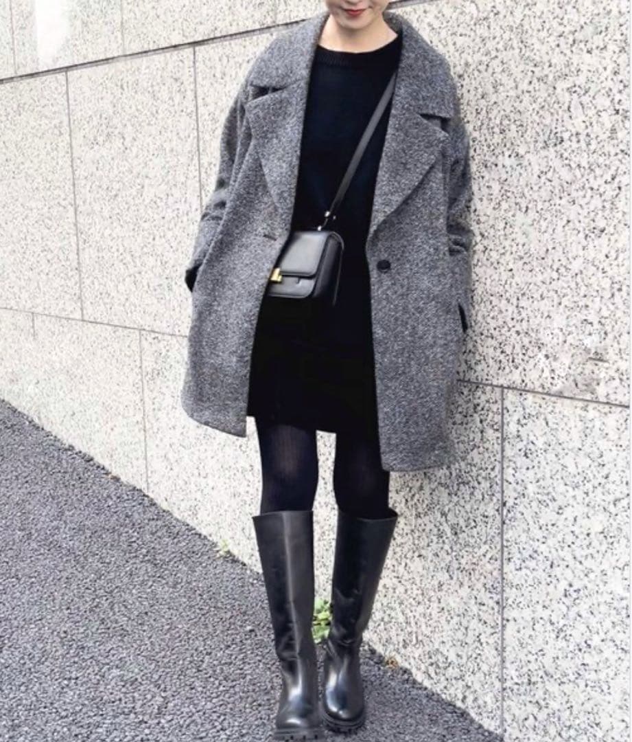 人気✨ スピック＆スパン Wスライバーヘリンボーンミドルコート22AW 38